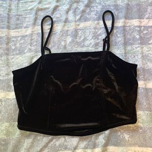 black velvet tank top with pearls